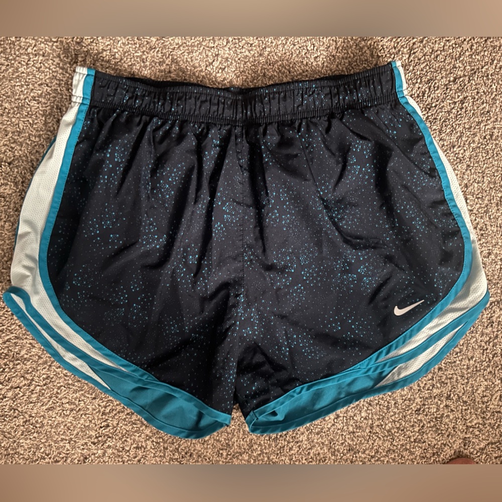 Nike White and Blue Dri-FIT Shorts